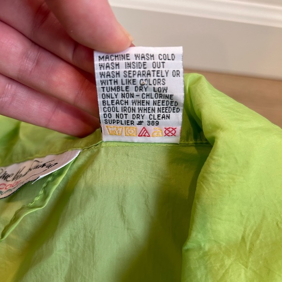 Vintage Diane Von Furstenberg DVF Green Windbreaker Rain Coat Jacket Plus 1X - Picture 7 of 10